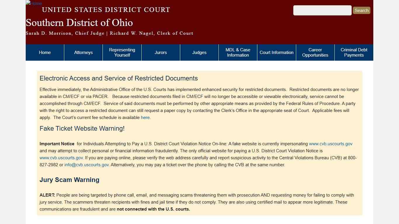 Southern District of Ohio United States District Court