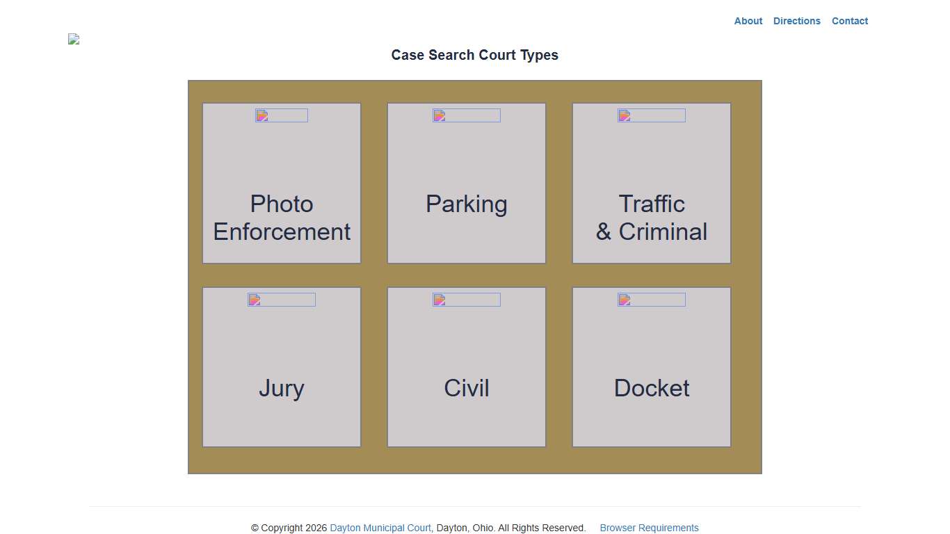 Court Search Types - Dayton Municipal Court